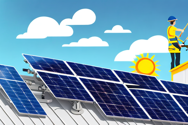 A solar panel installation process