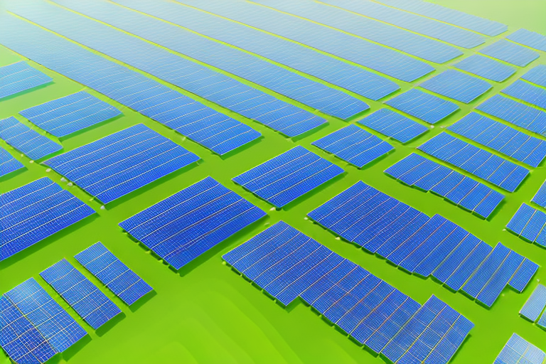 A large open field filled with solar panels