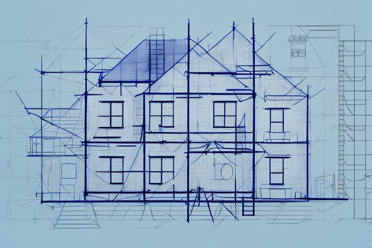 A house with a visible roof under renovation