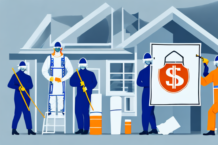 A house undergoing asbestos removal