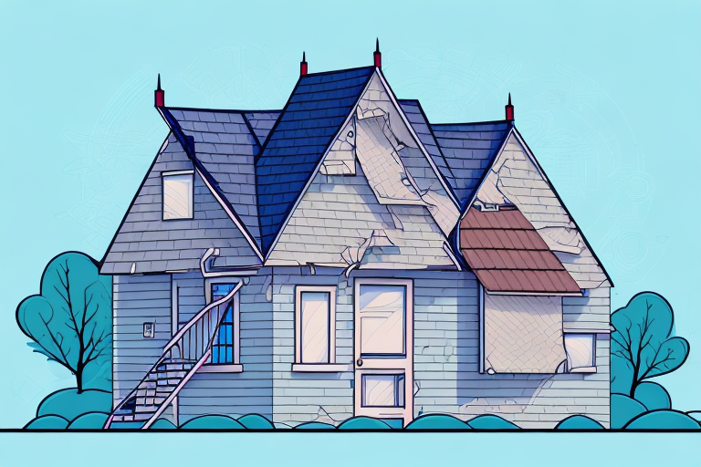 An old house with a new roof being installed on top of the existing one