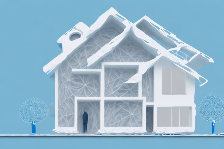 A house with visible insulation materials