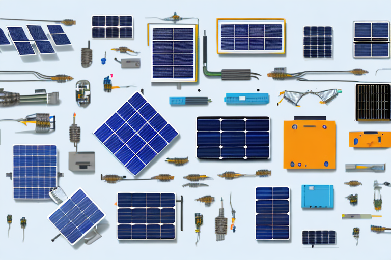 Various solar panel accessories like mounting brackets