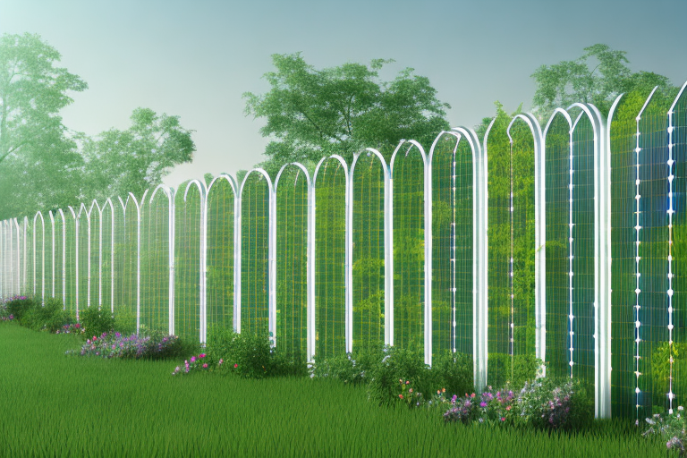 A beautiful garden with various types of solar fences