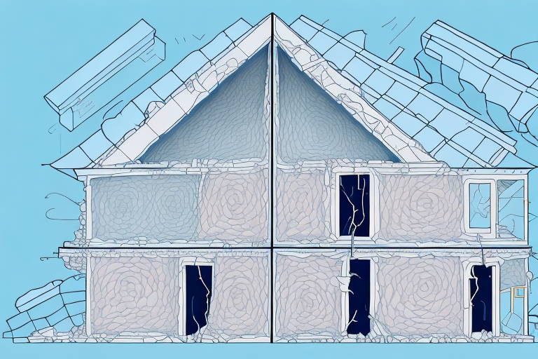 A house with its roof being renovated and insulated