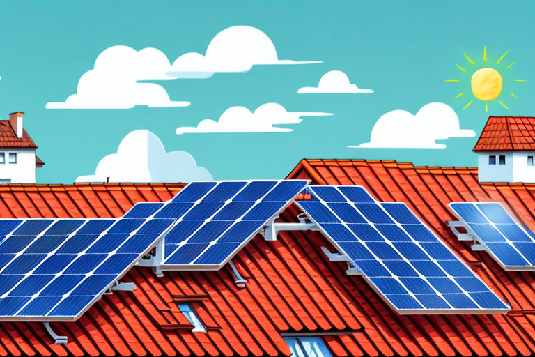 Solar panels on the rooftops of traditional german buildings in nürnberg