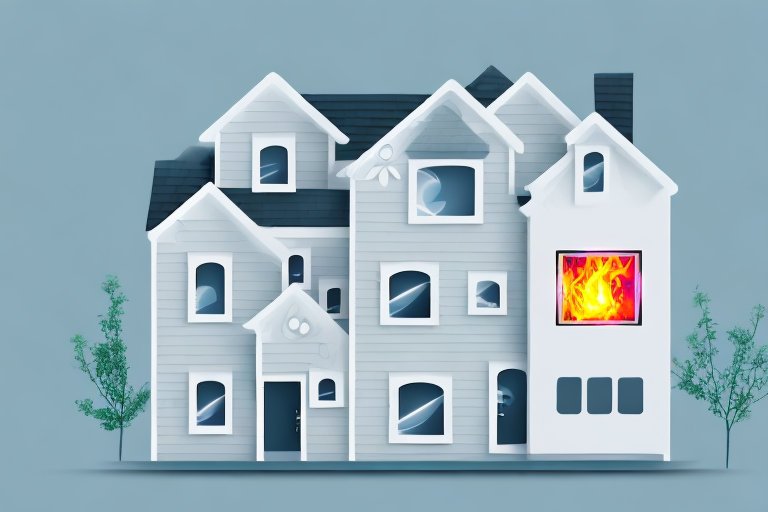 A three-story house with visible heating systems