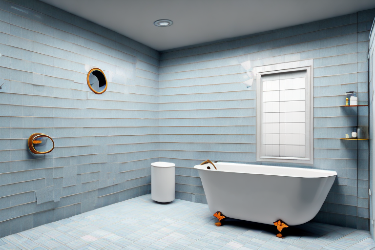 A bathroom in mid-renovation with various tools