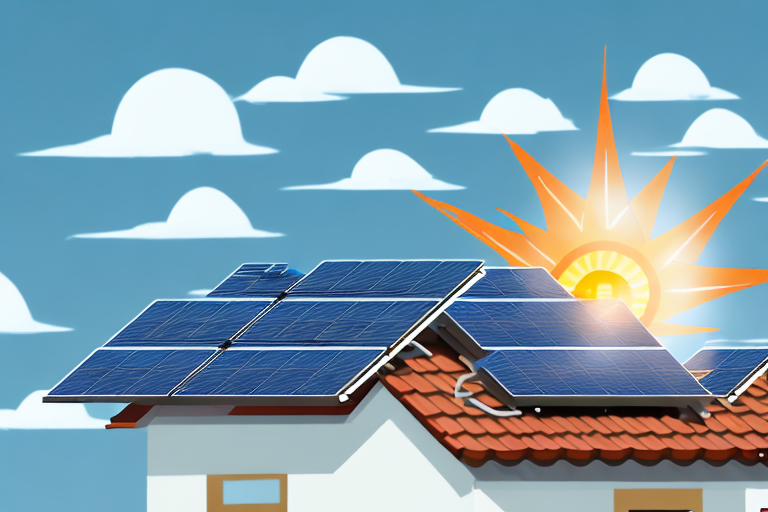 A solar thermal system on a house roof