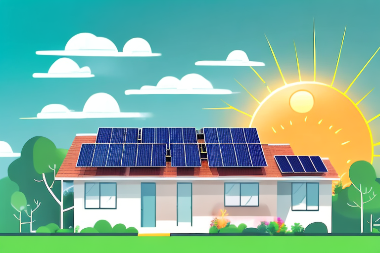 A modern house with solar panels on the roof