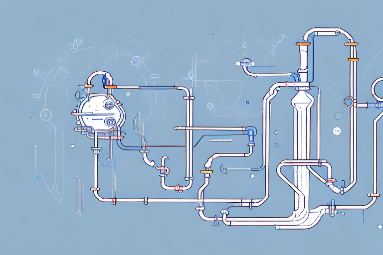 A modern heating system with visible hydraulic balancing components