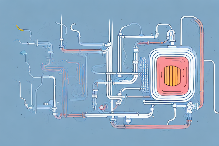 A heating system with visible hydraulic components