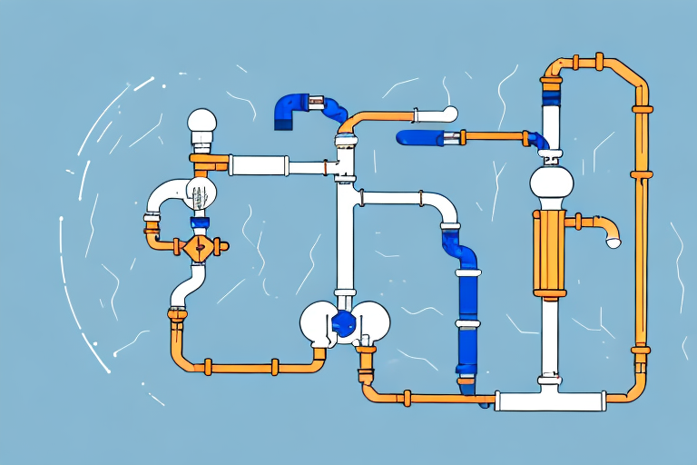 A hydraulic balancing system with various components like valves and pipes