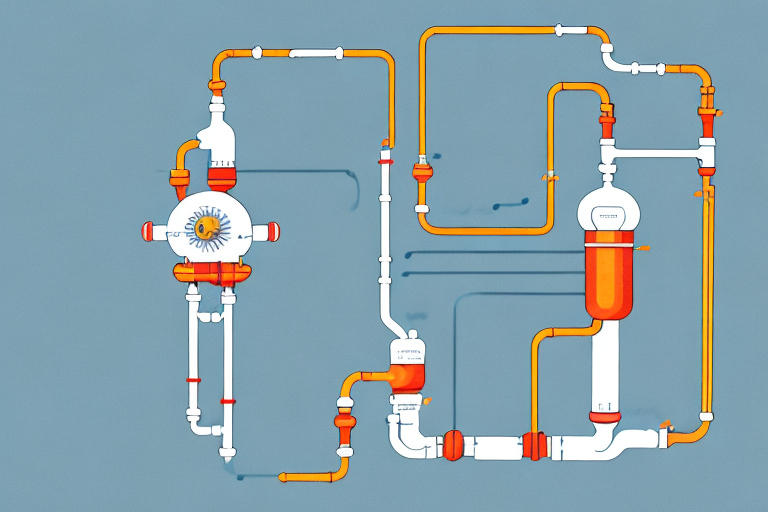 A heating system with visible pipes and valves