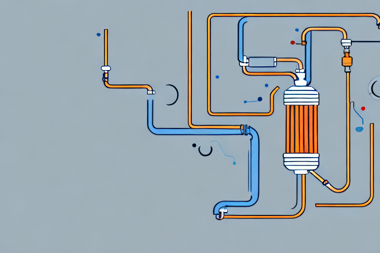 A heating system with various components like a boiler