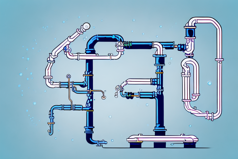 A hydraulic balancing system with various valves and pipes