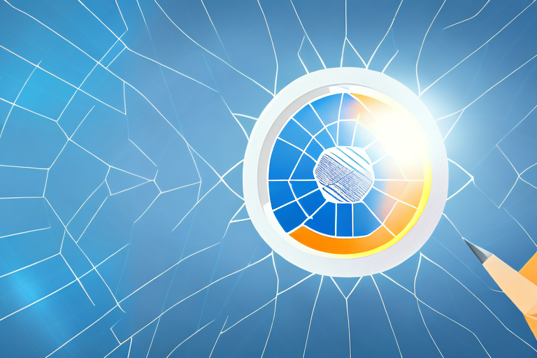 A solar panel with sunlight shining on it