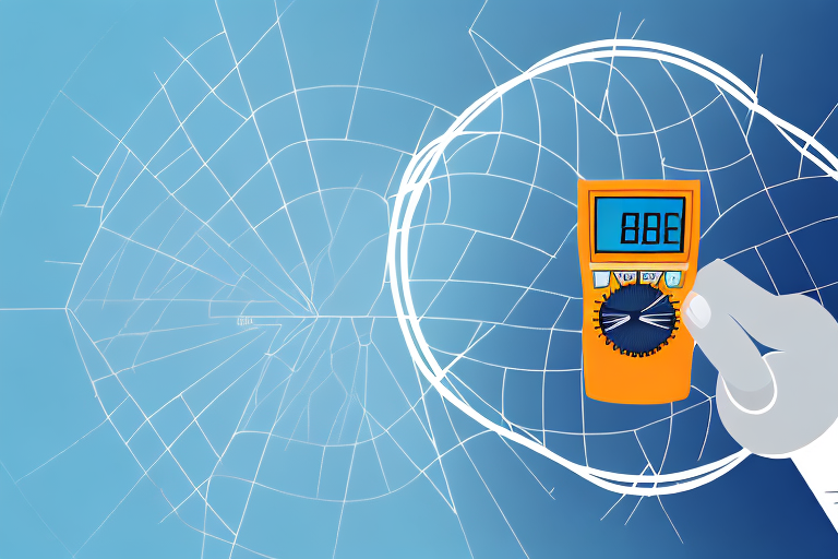 A multimeter measuring the voltage of a solar panel