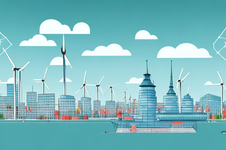 The hamburg skyline with various types of photovoltaic (pv) installations on rooftops