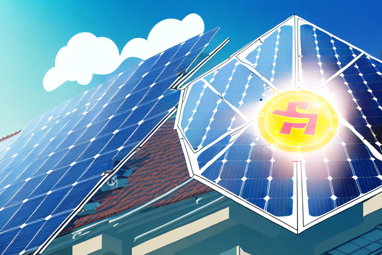 A solar panel array in hamburg cityscape