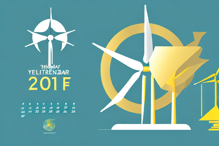 A calendar with various environmental symbols