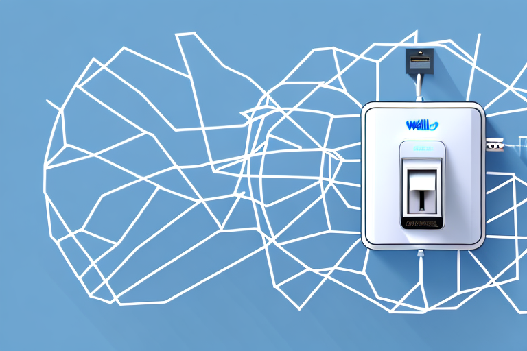 A wallbox charging station connected to a power grid