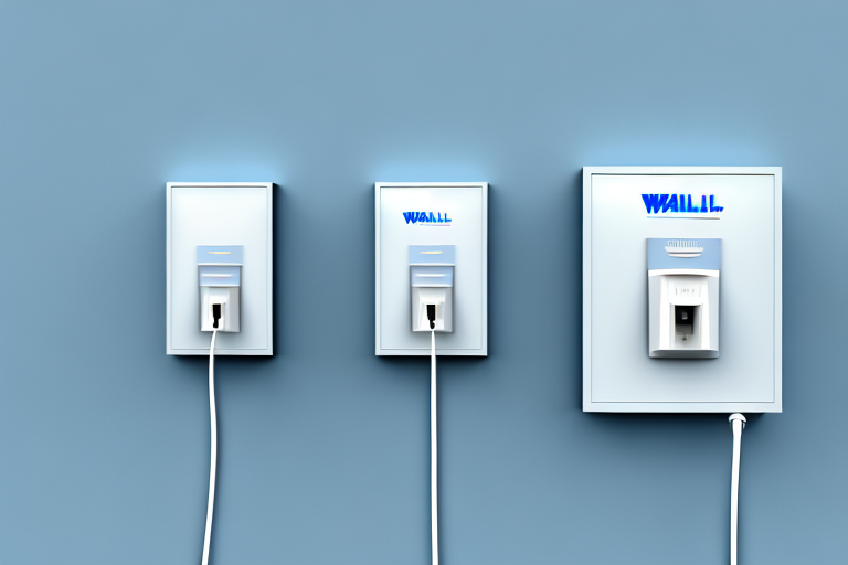 A variety of wall-mounted electric vehicle charging stations