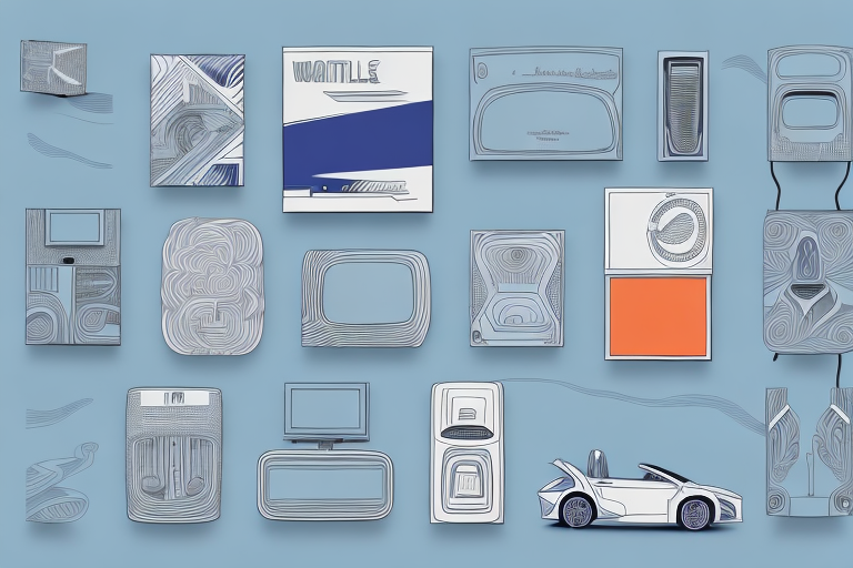 Several diverse types of wallboxes with stands