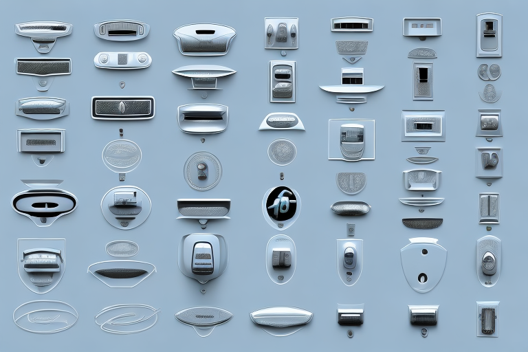 Several different types of 230v charging sockets for cars