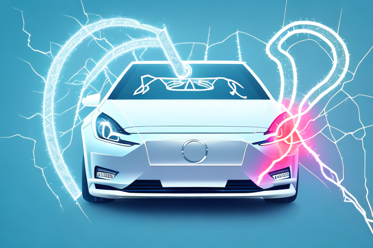 A hybrid car connected to an electrical outlet
