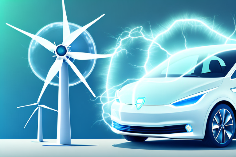 An electric car at a charging station