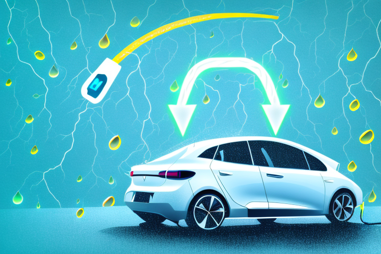 An electric car parked at a charging station
