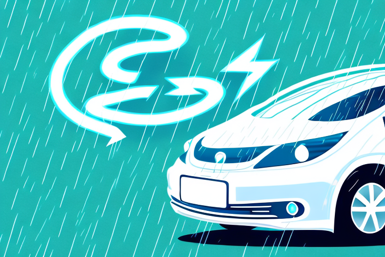 An electric car parked under a canopy