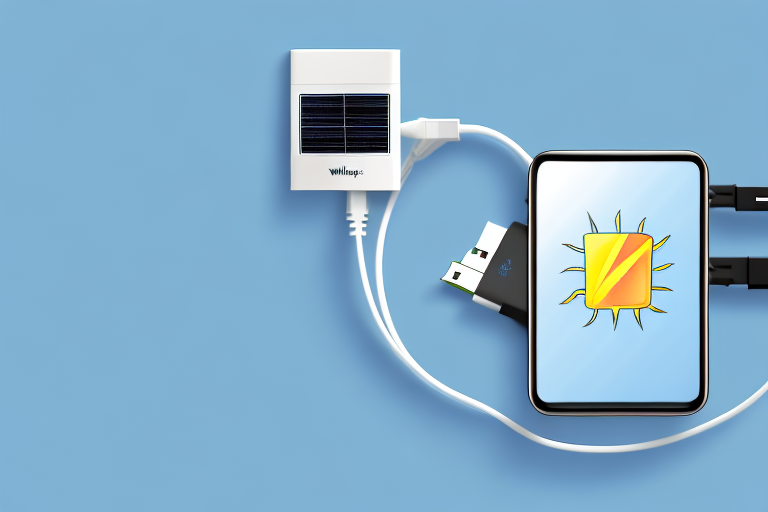A wallbox charger connected to a solar panel setup