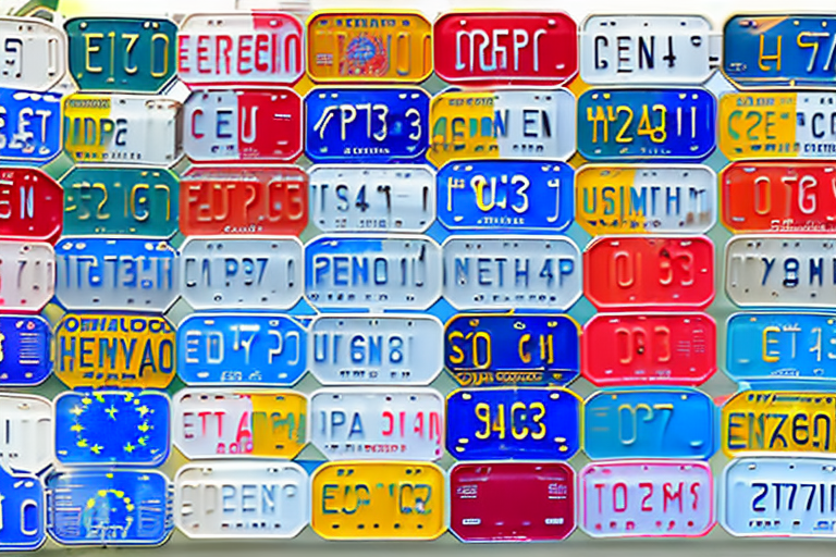 Different european license plates