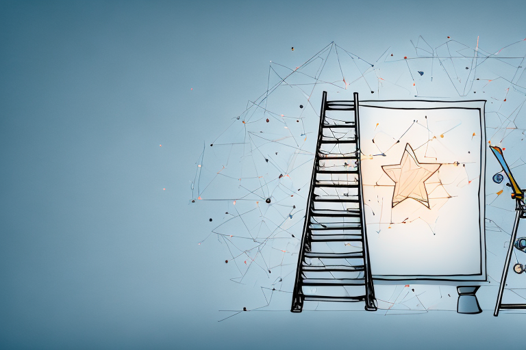 A ladder reaching up towards a star