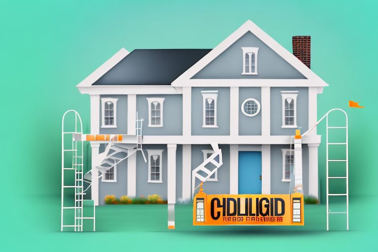 A house with scaffolding