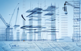 A construction site with various tools