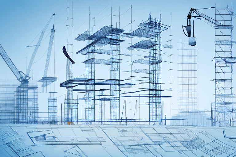 A construction site with various tools