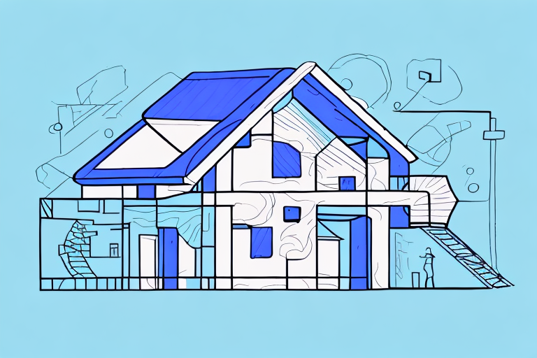 A house with a visible roof structure