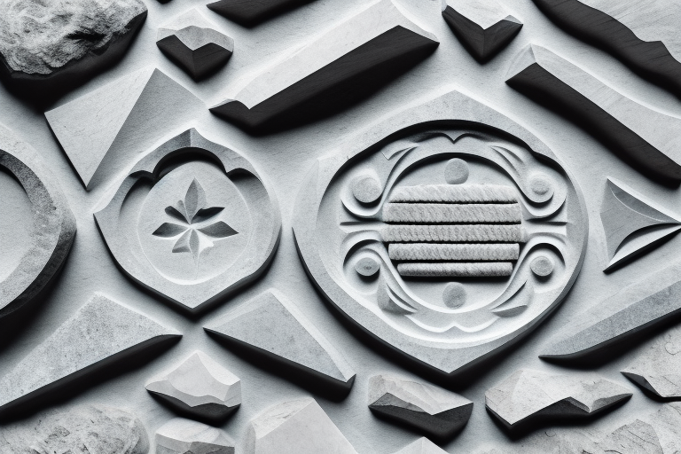Traditional stone carving tools such as a chisel and mallet