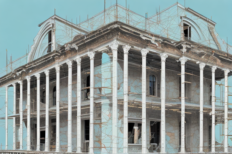 A historic building under restoration
