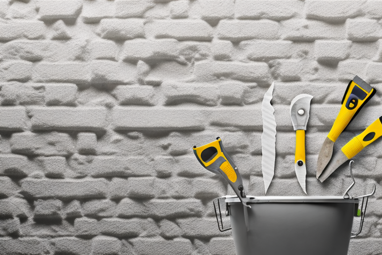 Various plastering tools like trowels