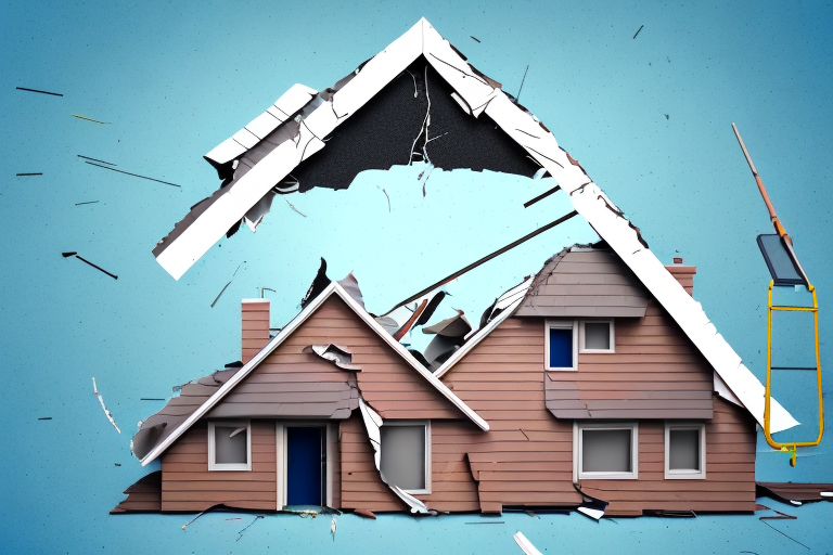 A house with a damaged roof