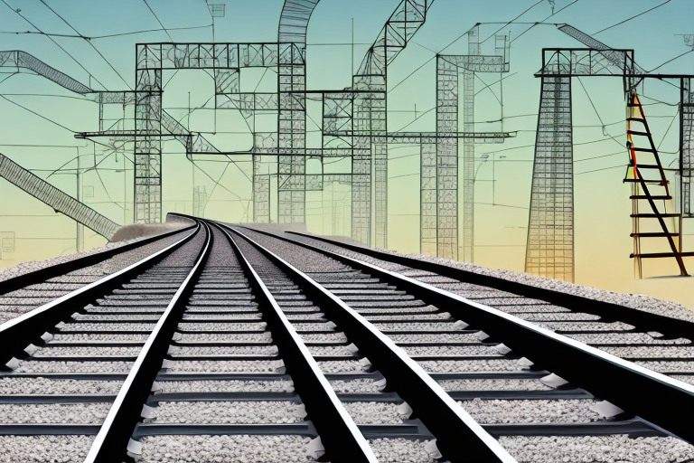 Various railway tracks being constructed and maintained