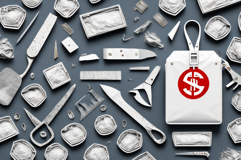 Different asbestos disposal tools and equipment