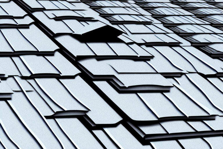 A cross-section of a house roof showing different layers of insulation materials