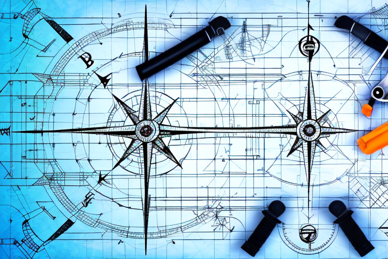 A construction site with various tools symbolizing leadership skills