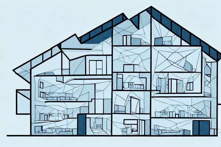 An interior cross-section of a house