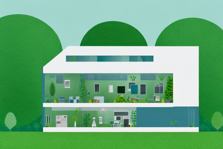 A modern house equipped with a heat pump system